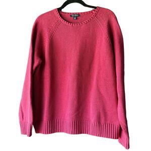 Lands End Magenta Pullover Sweater Scoop Neck Long Sleeve XL